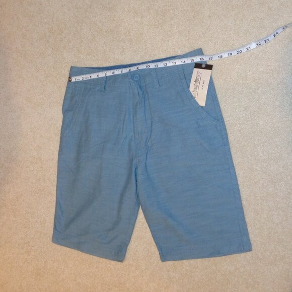 NEW! No Boundaries Mens‎ At the Knee Flat Front Shorts W32 Cotton BlueChamgray - Picture 5 of 6